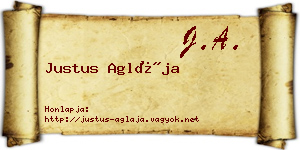 Justus Aglája névjegykártya